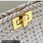 Fendi Peekaboo Iseeu Small Bag in interlace leather White 2023