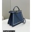 Fendi Peekaboo Iseeu Small Bag  in White and blue woven leather 2023