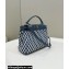 Fendi Peekaboo Mini bag in White and blue woven leather 2023
