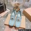 Miu Miu Heel 7.5cm Patent Leather Loafers Light Blue With Logo Coin 2023