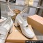 Miu Miu Heel 7.5cm Patent Leather Loafers White With Logo Coin 2023