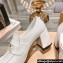 Miu Miu Heel 7.5cm Patent Leather Loafers White With Logo Coin 2023