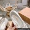 Miu Miu Heel 7.5cm Patent Leather Loafers White With Logo Coin 2023