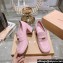 Miu Miu Heel 7.5cm Patent Leather Loafers Pink With Logo Coin 2023