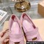 Miu Miu Heel 7.5cm Patent Leather Loafers Pink With Logo Coin 2023