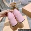 Miu Miu Heel 7.5cm Patent Leather Loafers Pink With Logo Coin 2023