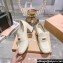 Miu Miu Heel 7.5cm Patent Leather Loafers Creamy With Logo Coin 2023