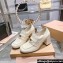 Miu Miu Heel 7.5cm Patent Leather Loafers Creamy With Logo Coin 2023