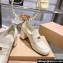 Miu Miu Heel 7.5cm Patent Leather Loafers Creamy With Logo Coin 2023