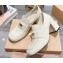 Miu Miu Heel 7.5cm Patent Leather Loafers Creamy With Logo Coin 2023