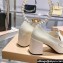 Miu Miu Heel 7.5cm Patent Leather Loafers Creamy With Logo Coin 2023