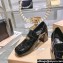 Miu Miu Heel 7.5cm Patent Leather Loafers Black With Logo Coin 2023