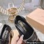 Miu Miu Heel 7.5cm Patent Leather Loafers Black With Logo Coin 2023