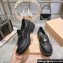 Miu Miu Heel 5.5cm Leather Loafers Black With Logo Coin 2023