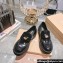 Miu Miu Heel 5.5cm Brushed Leather Loafers Black With Logo Coin 2023