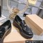 Miu Miu Heel 5.5cm Brushed Leather Loafers Black With Logo Coin 2023