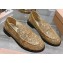 Miu Miu Glitter Loafers Gold With Logo Coin 2023