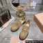 Miu Miu Glitter Loafers Gold With Logo Coin 2023