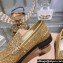 Miu Miu Glitter Loafers Gold With Logo Coin 2023