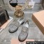 Miu Miu Glitter Loafers Silver With Logo Coin 2023