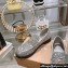Miu Miu Glitter Loafers Silver With Logo Coin 2023