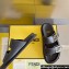Fendi Feel leather Double-band flat slides Black 2023