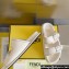 Fendi Feel leather Double-band flat slides White 2023