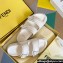 Fendi Feel leather Double-band flat slides White 2023