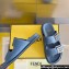 Fendi Feel leather Double-band flat slides Blue 2023