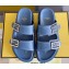 Fendi Feel leather Double-band flat slides Blue 2023