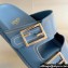 Fendi Feel leather Double-band flat slides Blue 2023