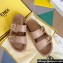 Fendi Feel leather Double-band flat slides Nude 2023