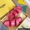 Fendi Feel leather Double-band flat slides Fuchsia 2023