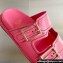 Fendi Feel leather Double-band flat slides Fuchsia 2023