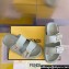 Fendi Feel leather Double-band flat slides Green 2023