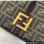 Fendi C’mon Medium bag in Brown FF jacquard fabric and leather 2023