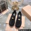 Miu Miu Suede Leather Loafers Black With Logo Coin 2023