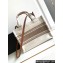 Celine Small Cabas Thais Bag In Striped Textile With Celine Jacquard 199162 Beige/Brown 2023