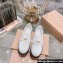 Miu Miu Patent Leather Loafers White With Logo Coin 2023
