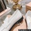 Miu Miu Patent Leather Loafers White With Logo Coin 2023