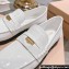 Miu Miu Patent Leather Loafers White With Logo Coin 2023