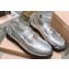 Miu Miu Leather Loafers Silver With Logo Coin 2023