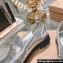 Miu Miu Leather Loafers Silver With Logo Coin 2023