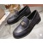 Miu Miu Vintage-effect Leather Loafers Black With Logo Coin 2023