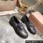 Miu Miu Vintage-effect Leather Loafers Black With Logo Coin 2023