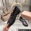 Miu Miu Vintage-effect Leather Loafers Black With Logo Coin 2023