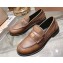 Miu Miu Vintage-effect Leather Loafers Brown With Logo Coin 2023