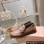 Miu Miu Vintage-effect Leather Loafers Brown With Logo Coin 2023