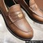 Miu Miu Vintage-effect Leather Loafers Brown With Logo Coin 2023