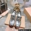 Miu Miu Heel 7.5cm Leather Penny Loafers Silver With Logo Coin 2023